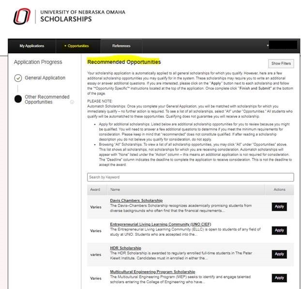 screenshot of Omaha application