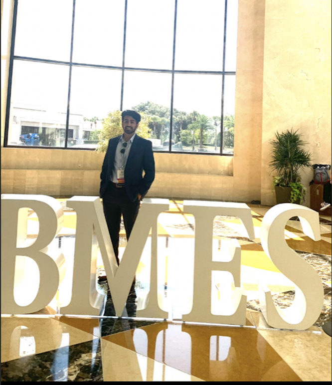 Summer REU Student, Wali Sohail, presented his research at the National BMES Conference in Orlando, Florida! (Summer 2021)