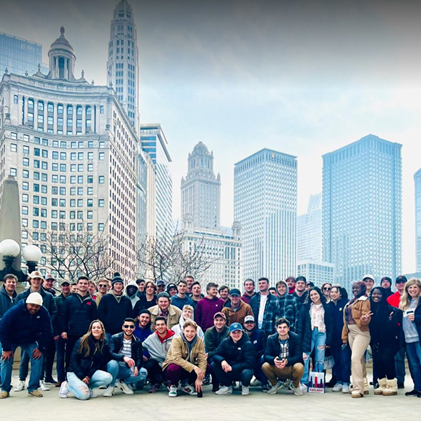 Around 60 Durham School students in Durham School 'Vertical Construction' and 'Architectural Engineering Lighting Design' classes visited Chicago in April.