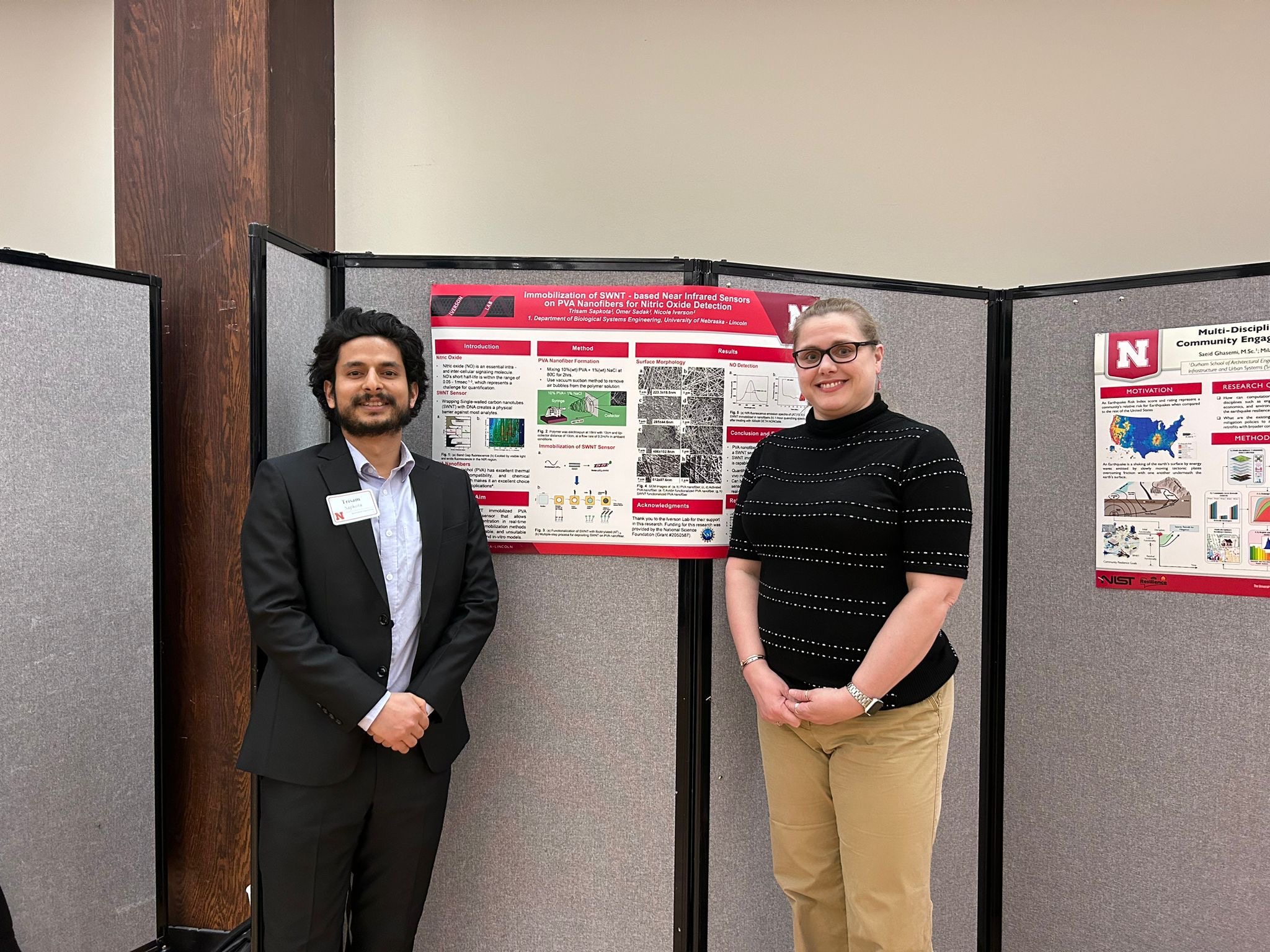 Dr. Iverson and Trisam at the Graduate Student Symposium and UNL Research Days, 2024