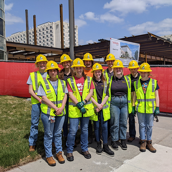The inaugural cohort of Kiewit Scholars had a unique job-site tour of the construction of Kiewit Hall, getting an up-close look at the progress on the new Nebraska Engineering building that will feature classrooms and work spaces and will be home to our construction programs. 