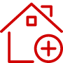 icon of a house with a plus sign over it