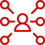 icon of a person in the middle with 6 other people connected to them