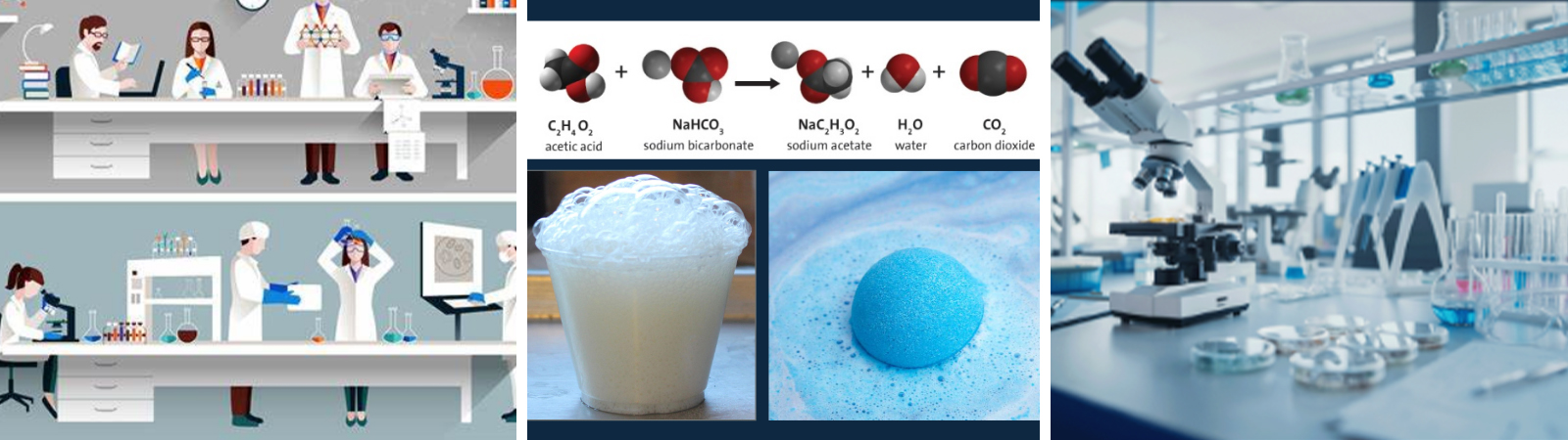 An example image of how students act as product developers by creating their own bath fizzies.