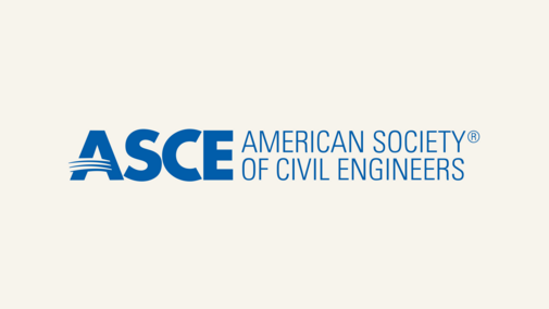 ASCE logo with "American Society of Civil Engineers" in blue text on a light background.