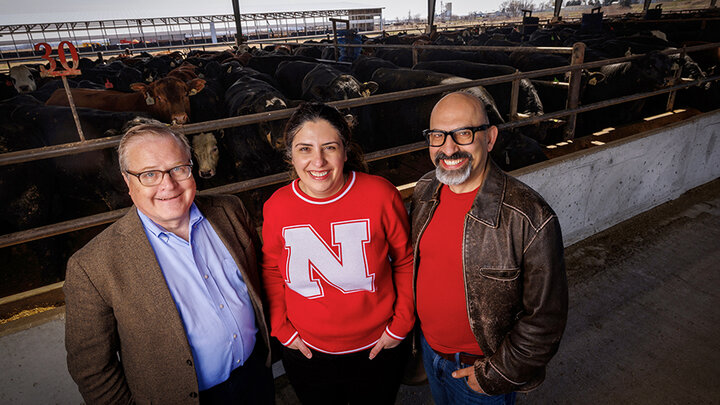 Nebraska Engineering researchers (from left) Bruce Dvorak, Mona Bavarian and Siamak Nejati are collaborating to reduce water system fouling and to turn the waste into an "economic driver" for communities. 