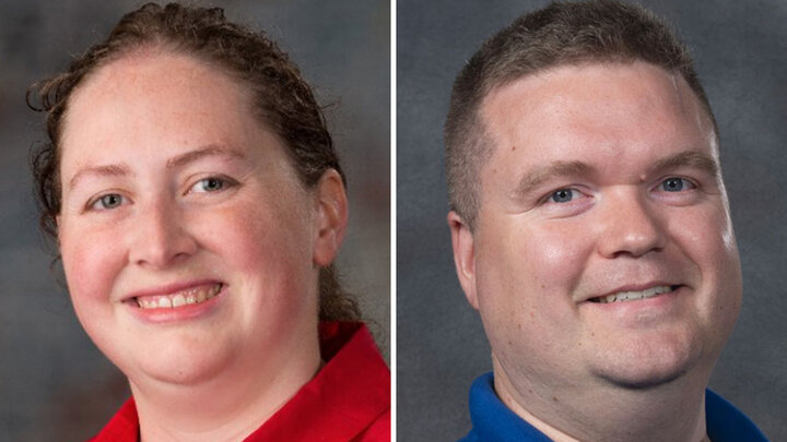 Brittany Duncan (left) and Marc Maguire were honored with 2023 Innovator Awards at the annual NUtech Venures Innovator Celebration on Nov. 6.