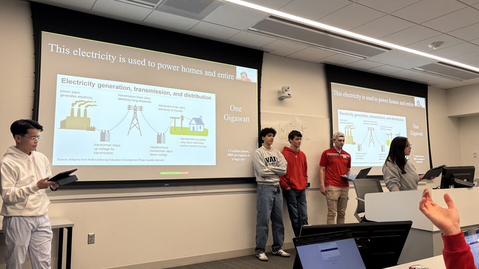 Engineering Ambassadors giving a presentation