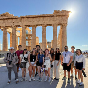 College of Engineering students studying abroad in Greece.