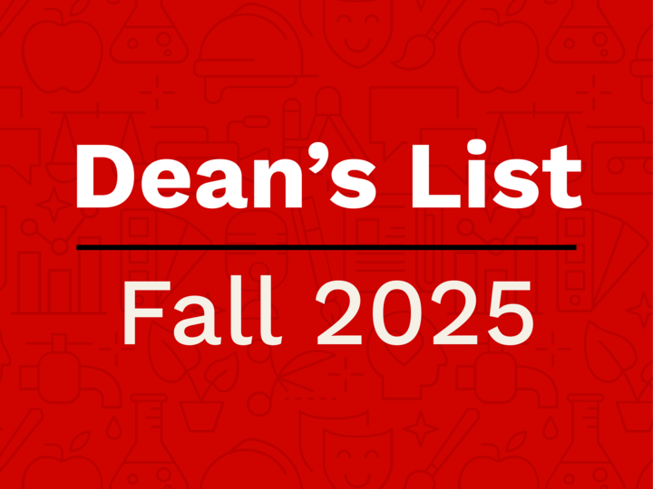Graphic for the Dean's List of Fall 2025
