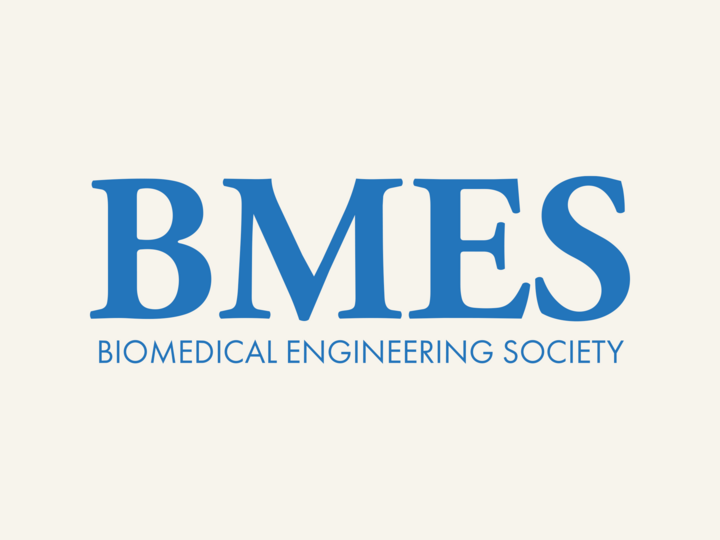 BMES logo with blue text on a cream background, reading "Biomedical Engineering Society."