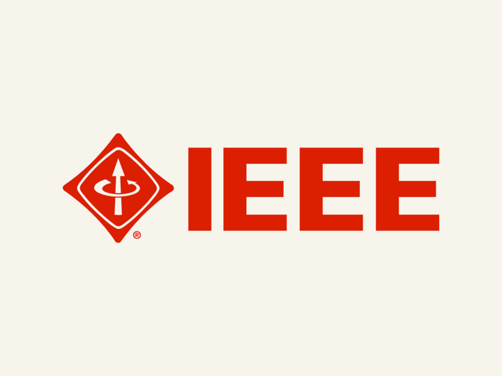 IEEE logo with red diamond icon and bold red text on a light background.