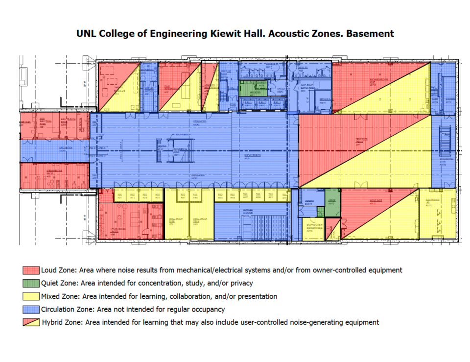Kiewit Hall acoustic zone map