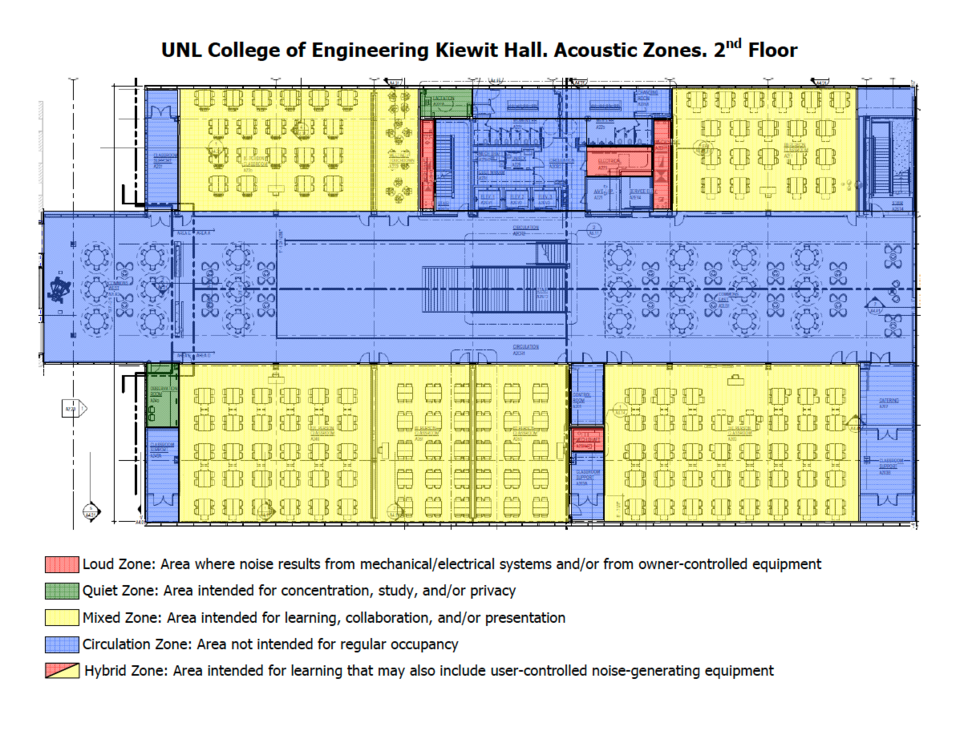 Kiewit Hall acoustic zone map