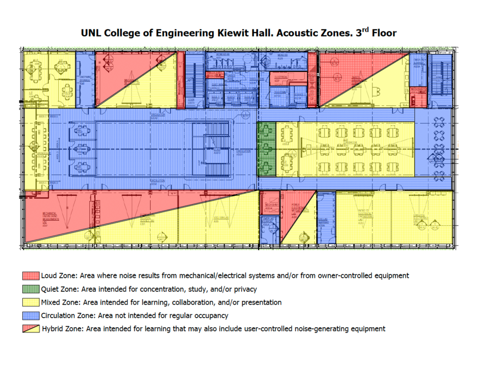 Kiewit Hall acoustic zone map