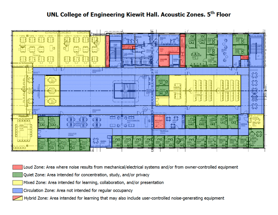 Kiewit Hall acoustic zone map