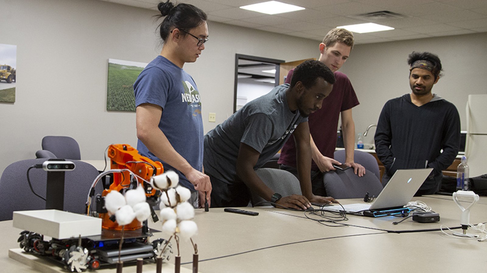 A team of Nebraska Engineering students took first place at the ASABE Robotics Student Design Competition.