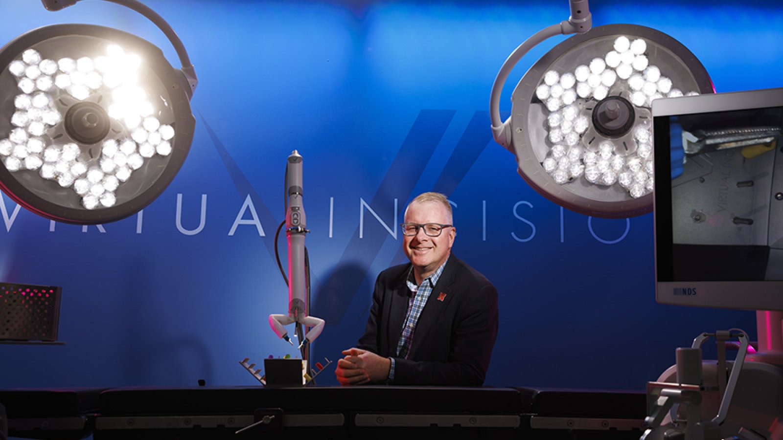Invented by Nebraska Engineering professor Shane Farritor and others, a miniaturized surgical robot was launched into space Jan. 30 aboard a SpaceX Falcon 9 rocket, headed for the International Space Station where its remote capabilities will be tested. (Craig Chandler / University Communication & Marketing)