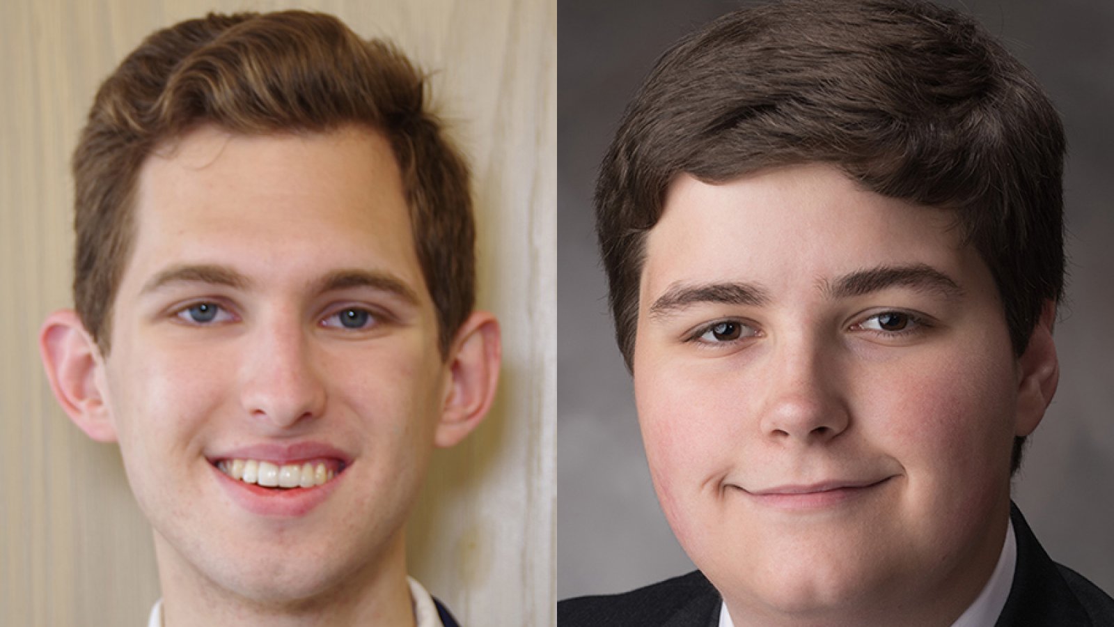 Aaron Haake (left), a senior mechanical engineering major, and Mark Nail, a 2020 mechanical engineering graduate, have been awarded 2022 NSF Graduate Research Fellowships.