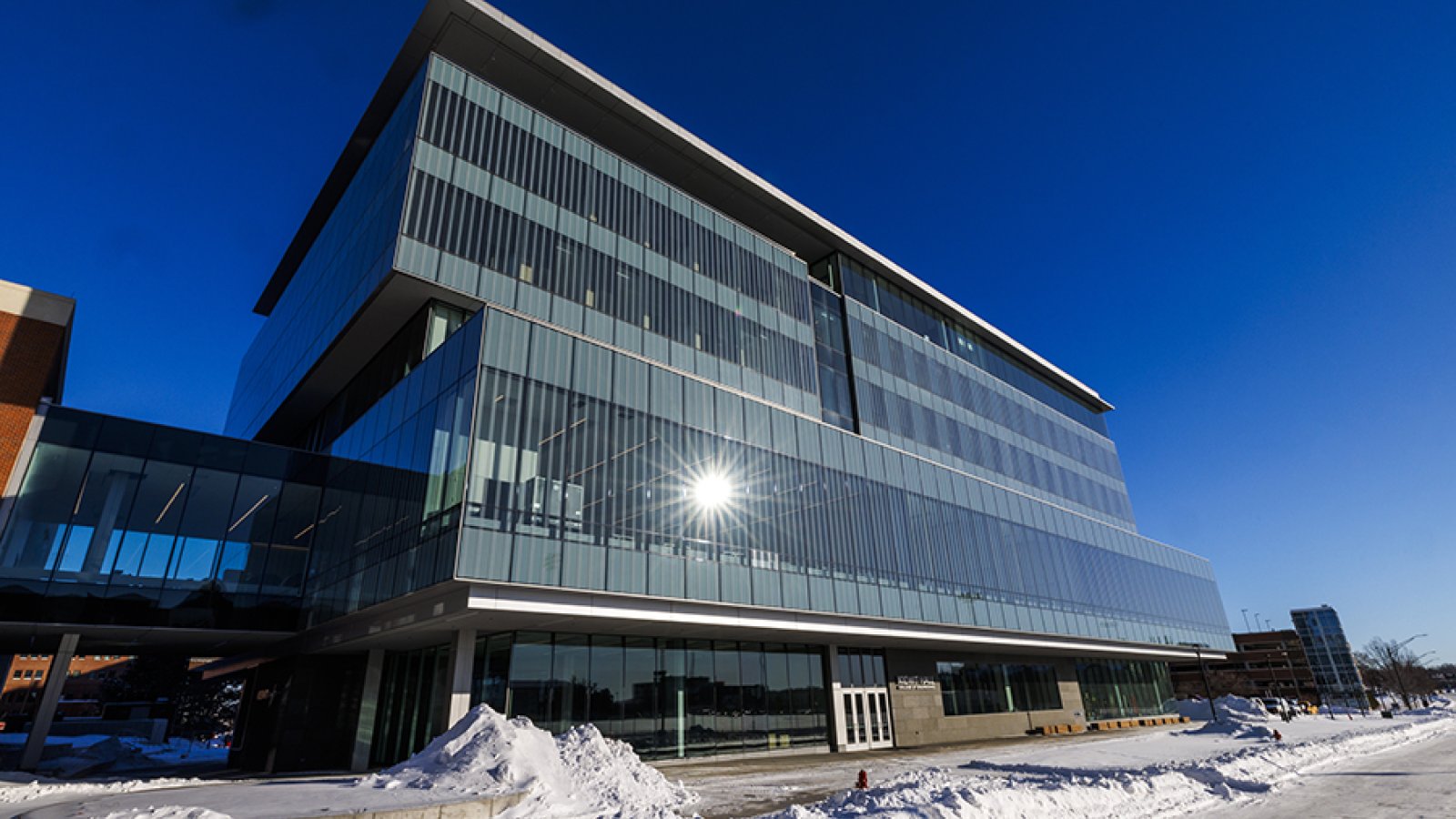 The six-story, privately funded, $115 million Kiewit Hall - which opened Jan. 22, 2024 - will be the College of Engineering's academic hub for undergraduate education. (Craig Chandler / University Communication & Marketing)