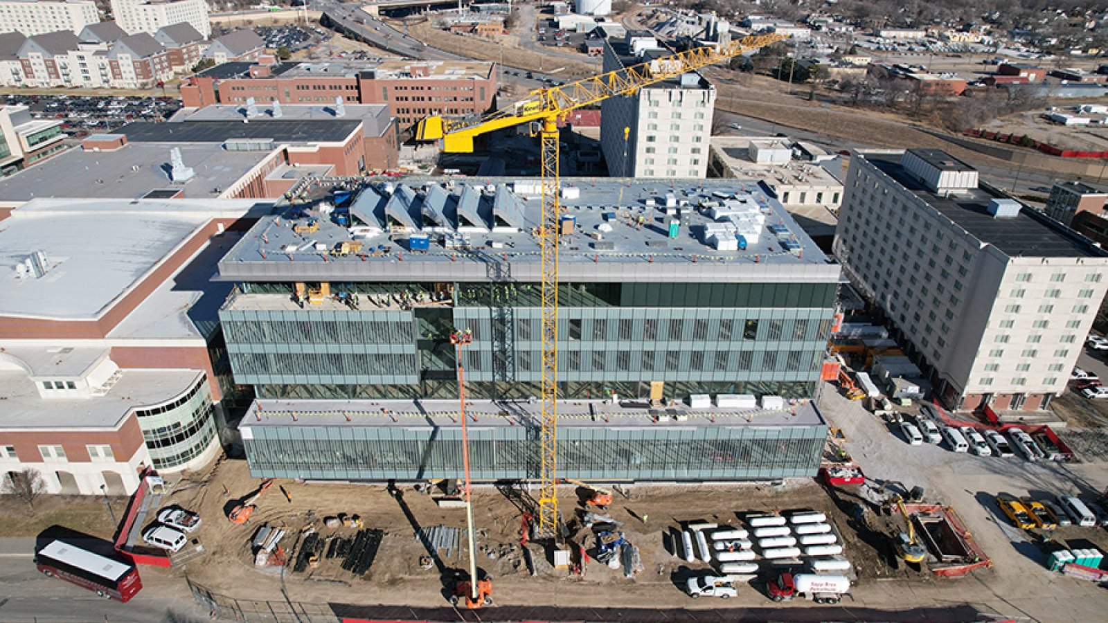 Though not scheduled to open until early 2024, Kiewit Hall takes its place as what University of Nebraska President Ted Carter called one of City Campus' "landmarks." 