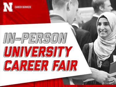 In-person university career fair poster